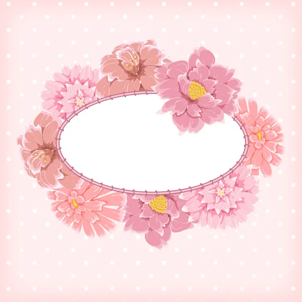 Floral frame in retro style — Stock Vector