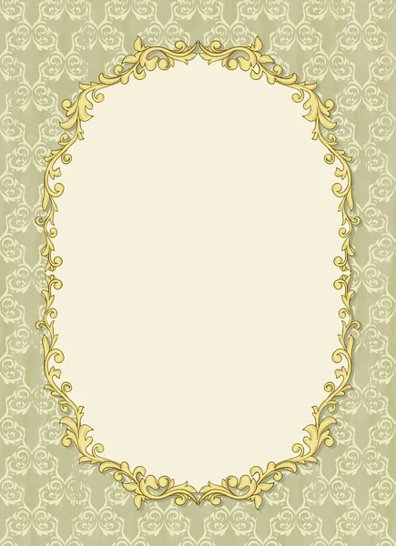 Vintage frame with shadow on seamless wallpaper — Stock Vector