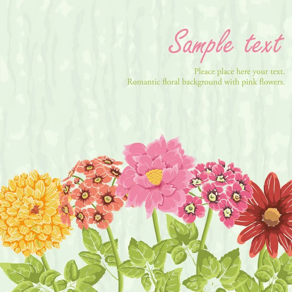 Floraler Speck mit handgezeichneten Blumen — Stockvektor