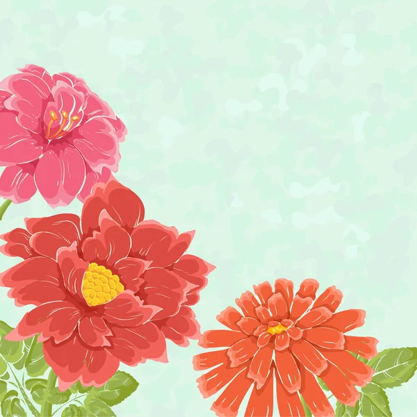 Laque florale avec fleurs dessinées à la main — Image vectorielle