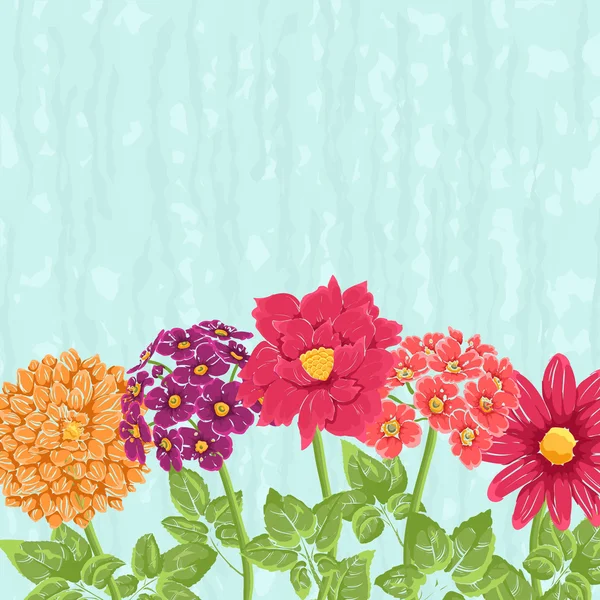 Floral bacground με το χέρι συντάσσονται λουλούδια — Διανυσματικό Αρχείο