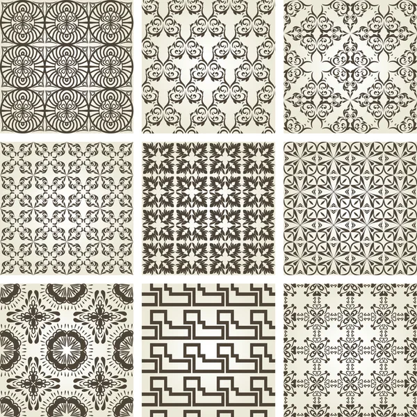 9 완벽 한 패턴의 집합. — 스톡 벡터