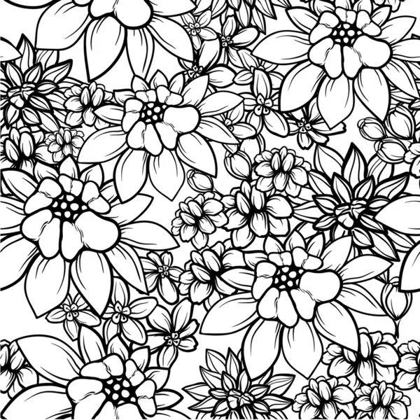 Bloemen naadloos patroon — Stockvector