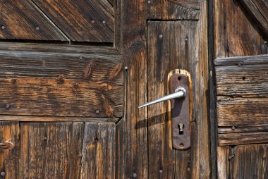 Old door with handle clipart