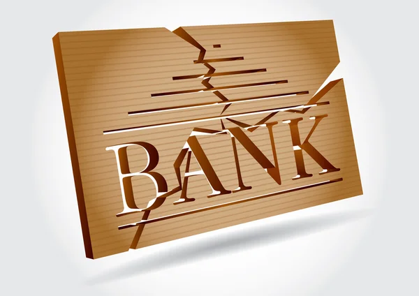 Финансовая концепция - банкротство банков — стоковый вектор