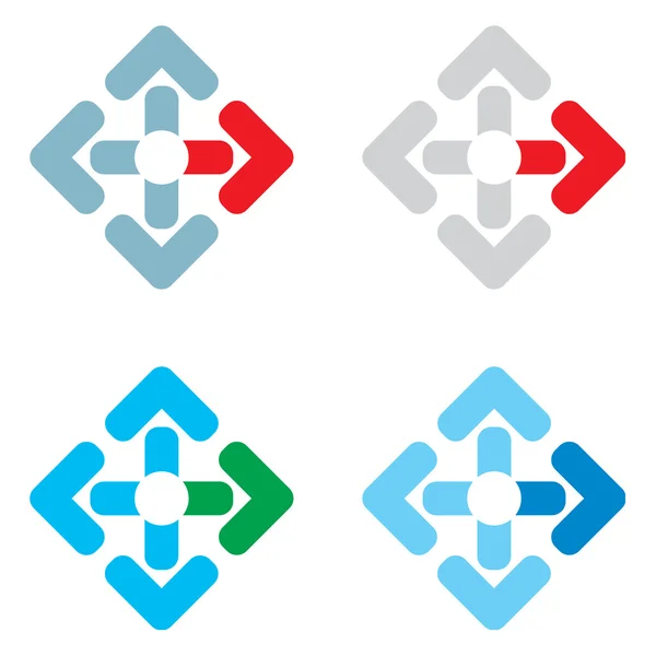 Flechas en diferentes colores con fondo blanco — Vector de stock