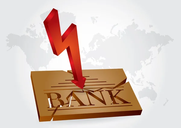 Financial concept - bank failures — Stock Vector