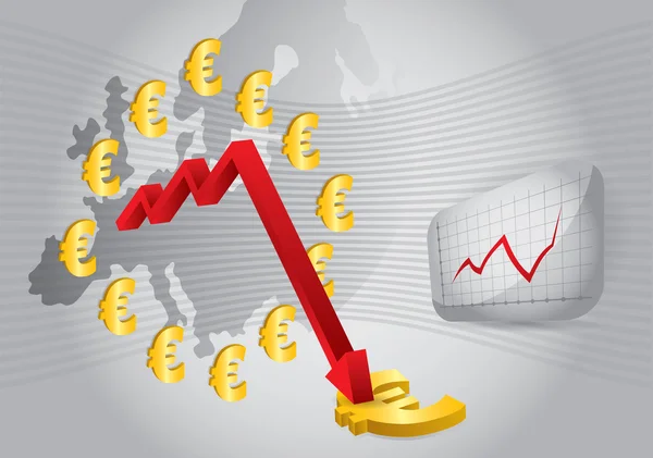 Desplome del euro? — Archivo Imágenes Vectoriales