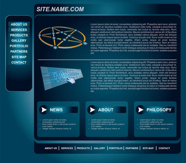 Modèle de page Web — Image vectorielle