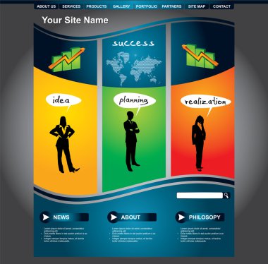 Business web page template set clipart