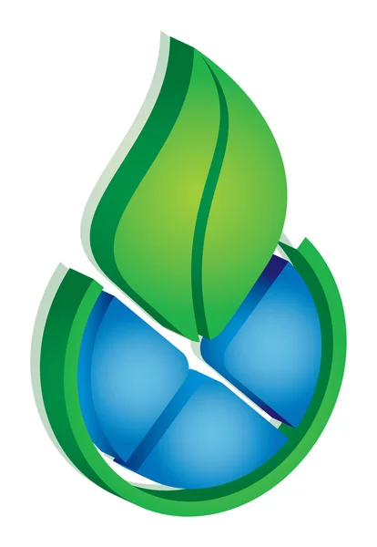 Umwelt-Ikone Blatt — Stockvektor