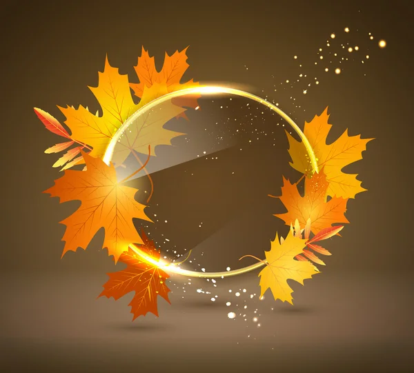 Vettore Luminoso sfondo astratto con foglie d'autunno — Vettoriale Stock