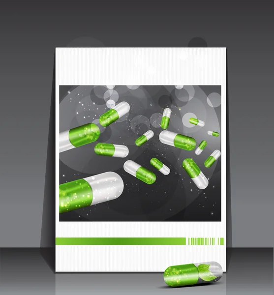 Vector booklet (medical theme), with pills — Stock Vector