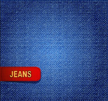 Vector background with red denim label clipart