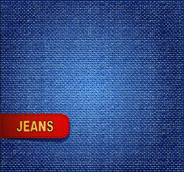Vektorhintergrund mit roter Jeansbeschriftung — Stockvektor
