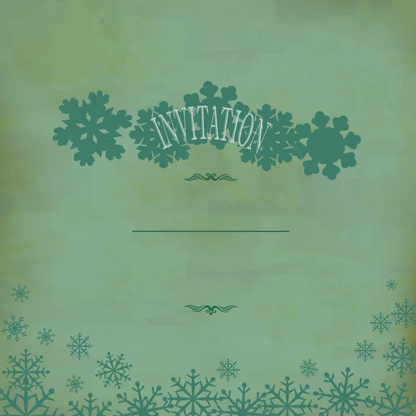 Vector vintage festive background with snowflakes (old paper) — Stock Vector