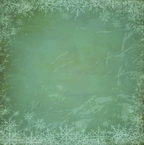 Vektor vintage, grunge jul bakgrund med snöflingor — Stock vektor