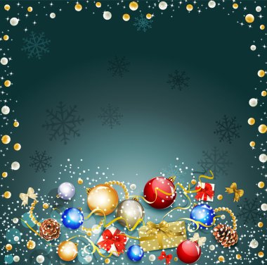 Vector background with New Year clipart