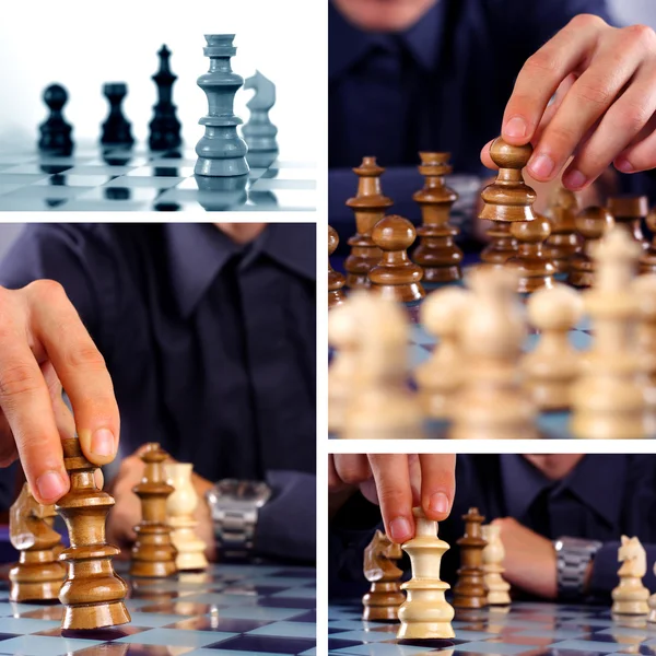 Colagem de xadrez — Fotografia de Stock