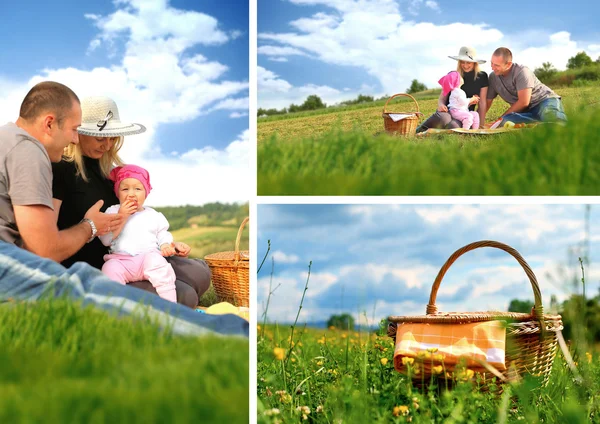 Family picnic collage — Stock Photo, Image
