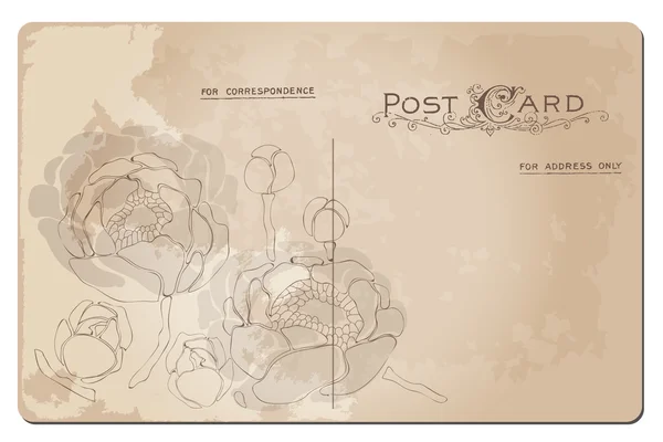 Антикварная открытка с цветочным дизайном Лили в векторе — стоковый вектор