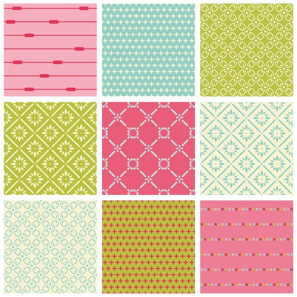 Seamless Colorful backgrounds Collection - Vintage Tile — Stock Vector