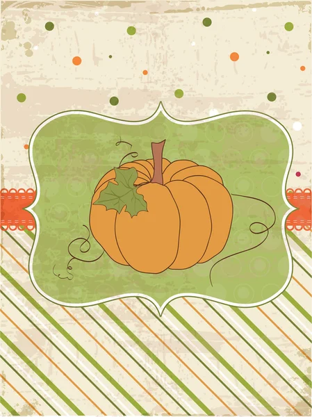 Autumn Vintage Card with Pumpkin and place for your text — Stock Vector