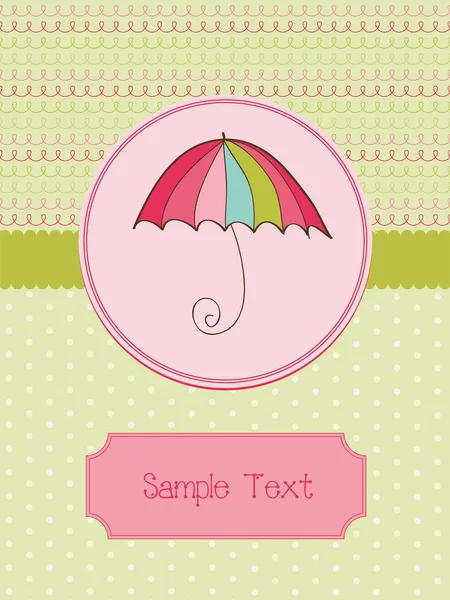 Hösten söta paraply-kort med plats för din text i vector — Stock vektor