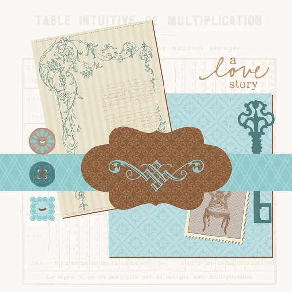 Scrapbook design elements - Vintage Love Set in vector — Stock Vector