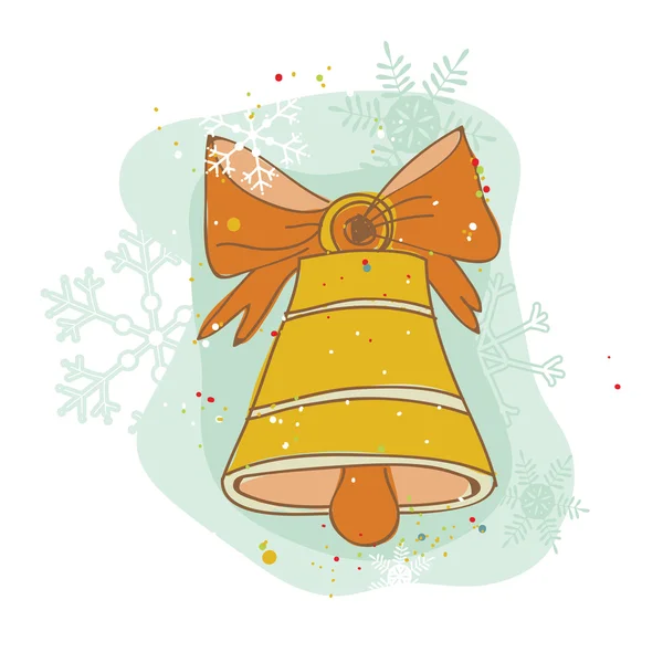 Vintage Christmas Bell Card - pour scrapbook, design, invitation — Image vectorielle
