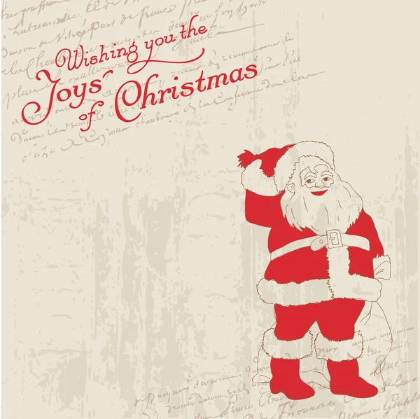 Kartki świąteczne z rocznika santa-na zaproszenie, pozdrowienia — Wektor stockowy