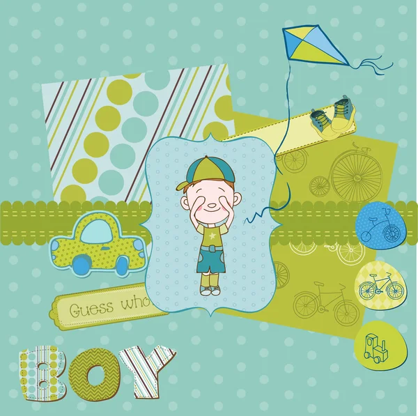 Scrapbook design elements - Cute Baby Boy Set — Stock Vector