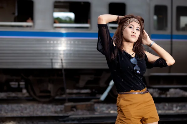 Moda ritratto ragazza asiatica — Foto Stock