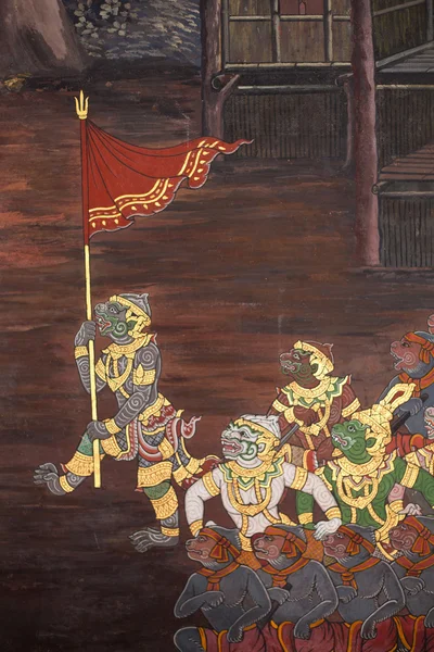 Thai Ramayana pictură . — Fotografie, imagine de stoc