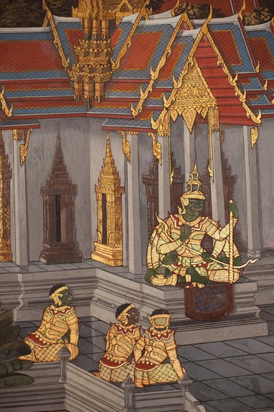 Thailändska ramayana målning. — Stockfoto