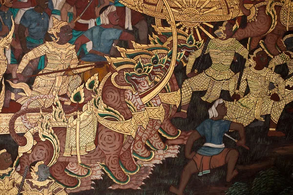 Thaise ramayana schilderij. — Stockfoto