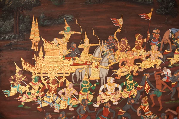 タイのラーマーヤナの絵画. — ストック写真