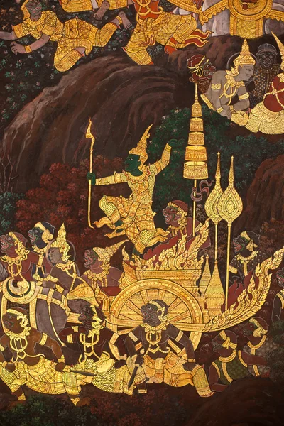 Malarstwo tajski Ramajana. — Zdjęcie stockowe