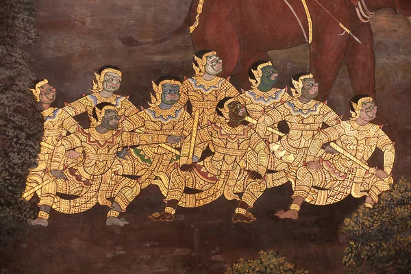 Pittura Ramayana tailandese . — Foto Stock
