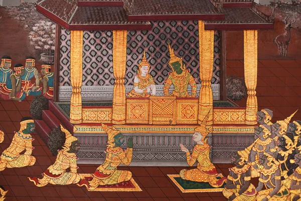 Thai Ramayana pintura . — Fotografia de Stock