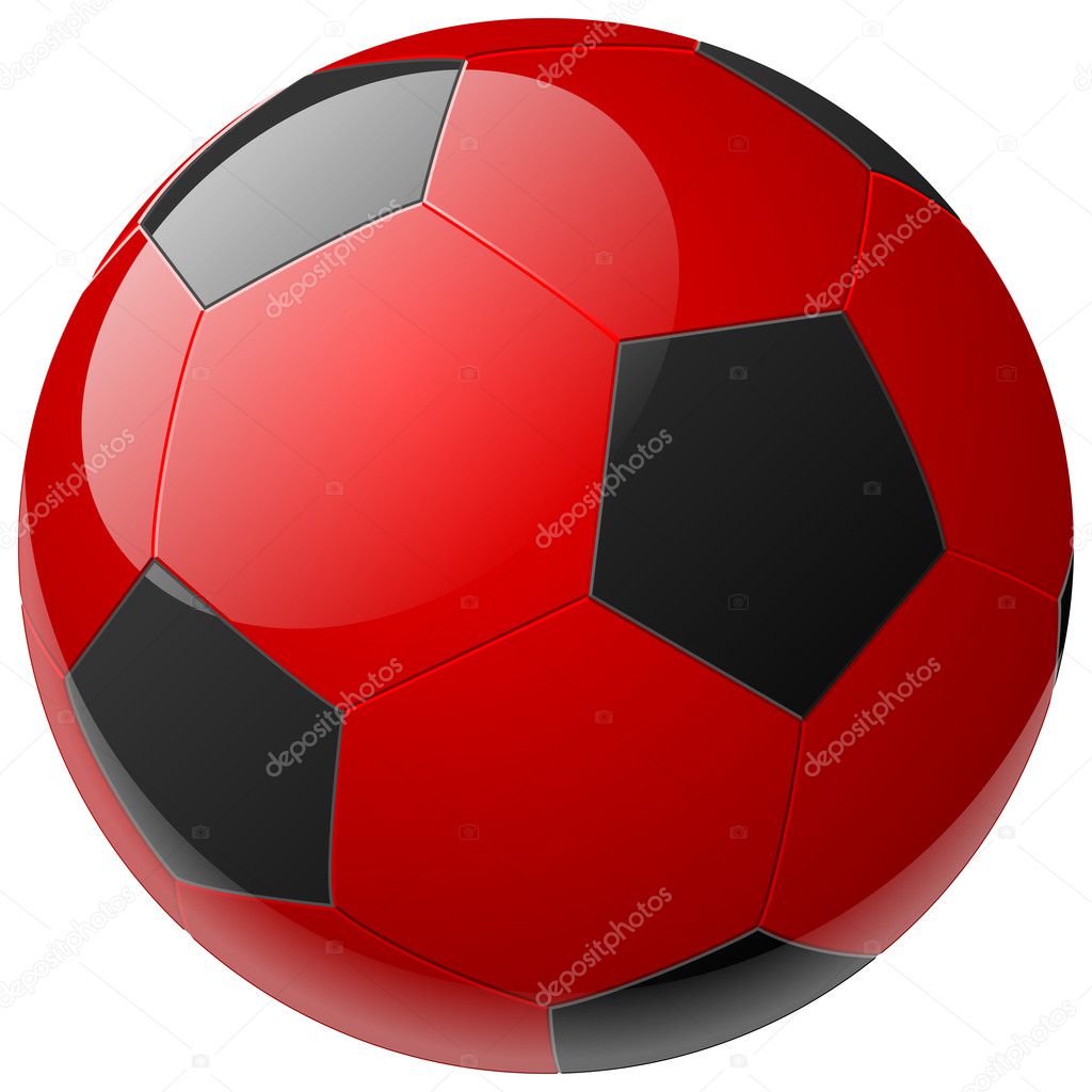 Isolated realistic vector red ball