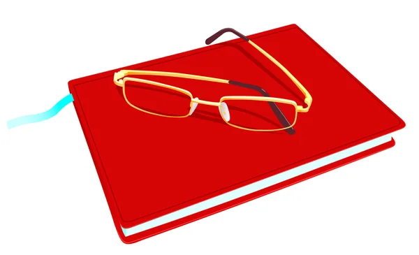Buch und Brille — Stockvektor