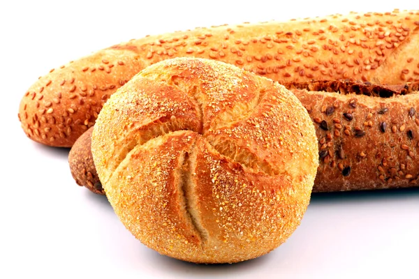 Fresh bread isolated on white background — Stock Photo, Image