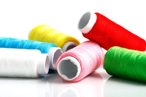Set of colorful spools of thread — Stock Photo, Image