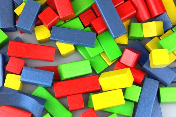 stock image Wooden building blocks on white background