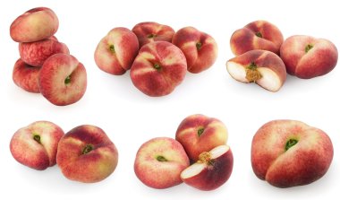 Set of chinese flat peaches clipart