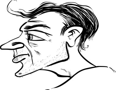 Man profile caricature clipart