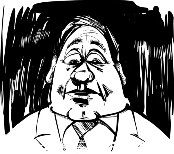 Startled man caricature illustration — Stock Vector