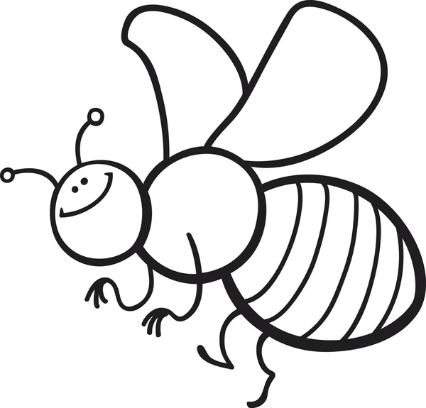 Cartoon bee coloring page — Stock Vector