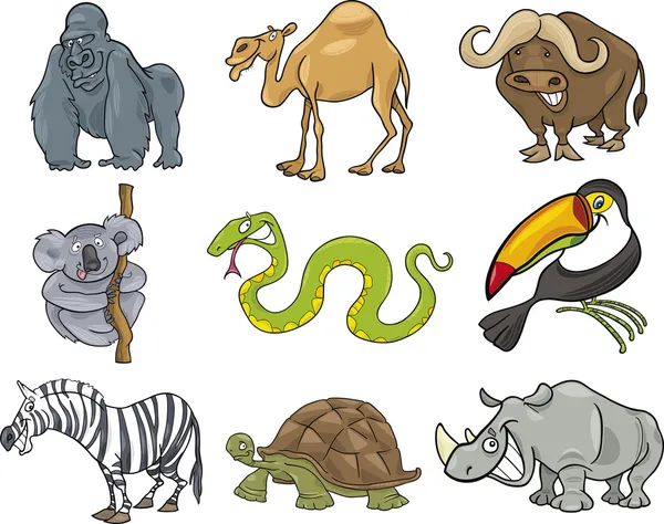 Tecknade djur set — Stock vektor